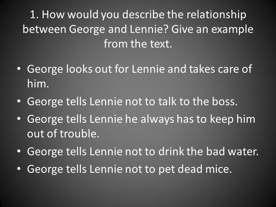 George and lennies relationship in of